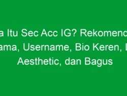 Apa Itu Sec Acc IG? Rekomendasi Nama, Username, Bio Keren, Lucu, Aesthetic, dan Bagus