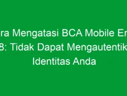 Cara Mengatasi BCA Mobile Error 208: Tidak Dapat Mengautentikasi Identitas Anda