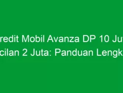 Kredit Mobil Avanza DP 10 Juta Cicilan 2 Juta: Panduan Lengkap