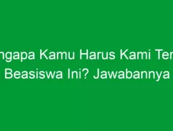 Mengapa Kamu Harus Kami Terima Beasiswa Ini? Jawabannya