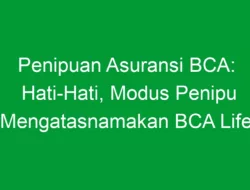 Penipuan Asuransi BCA: Hati-Hati, Modus Penipu Mengatasnamakan BCA Life