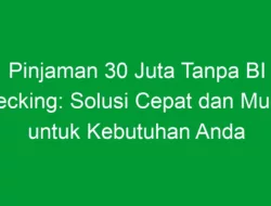 Pinjaman 30 Juta Tanpa BI Checking: Solusi Cepat dan Mudah untuk Kebutuhan Anda