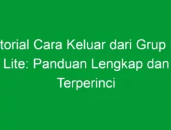 Tutorial Cara Keluar dari Grup FB Lite: Panduan Lengkap dan Terperinci