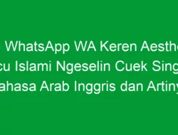 Bio WhatsApp WA Keren Aesthetic Lucu Islami Ngeselin Cuek Singkat Bahasa Arab Inggris dan Artinya