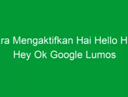 Cara Mengaktifkan Hai Hello Halo Hey Ok Google Lumos